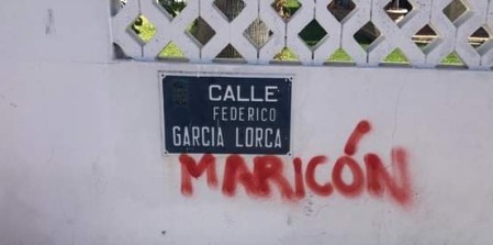 Con mensaje de odio vandalizan placa de Federico García Lorca
