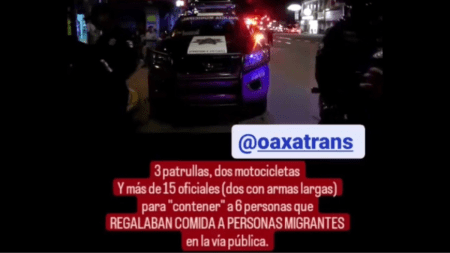 Colectivo Oaxatrans denuncia acoso policiaco por regalar comida a migrantes